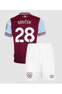 West Ham United Tomas Soucek #28 Babytruitje Thuis tenue Kind 2024-25 Korte Mouw (+ Korte broeken)